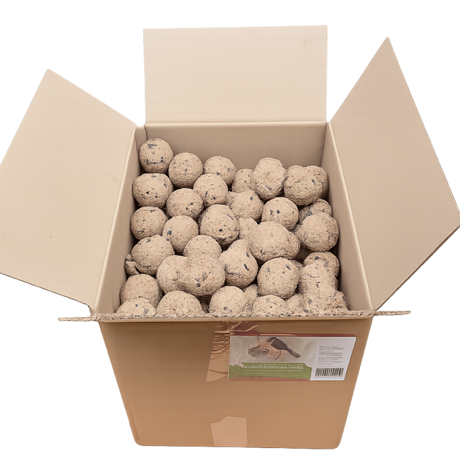 Voerwaarts | Mezenbollen - Vetbollen zonder netjes - 200 stuks in doos | vogelvoer