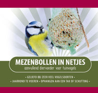 Voerwaarts | Mezenbollen - Vetbollen met netjes - 200 stuks in doos | vogelvoer